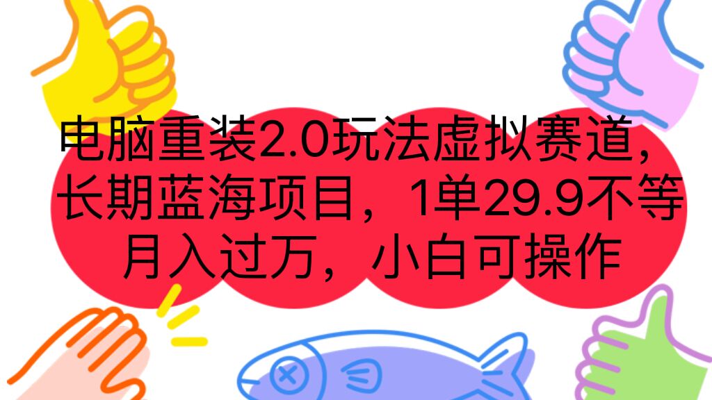 电脑重装2.0玩法虚拟赛道，长期蓝海项目 一单29.9不等 月入过万 小白可操作_双星网创_创业赚钱_抖音教程_短视频教程-创业赚钱_抖音教程_短视频教程