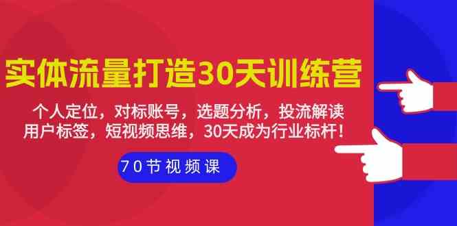 实体流量打造30天训练营：个人定位，对标账号，选题分析，投流解读（70节）_双星网创_创业赚钱_抖音教程_短视频教程-创业赚钱_抖音教程_短视频教程