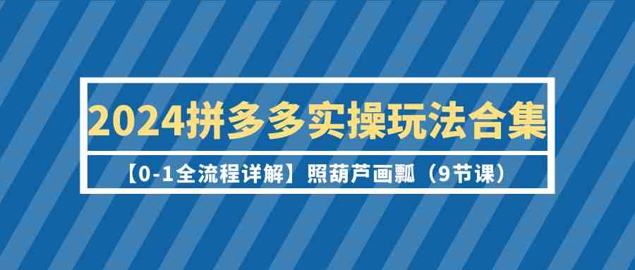 （9559期）2024拼多多实操玩法合集【0-1全流程详解】照葫芦画瓢（9节课）_双星网创_创业赚钱_抖音教程_短视频教程-创业赚钱_抖音教程_短视频教程