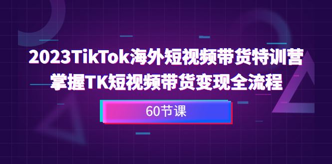 2023-TikTok海外短视频带货特训营，掌握TK短视频带货变现全流程（60节课）_双星网创_创业赚钱_抖音教程_短视频教程-创业赚钱_抖音教程_短视频教程