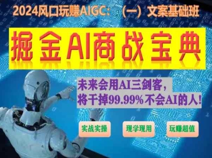 掘金AI商战宝典初级班：如何用AI做文案(实战实操 现学现用 玩赚超值)_双星网创_创业赚钱_抖音教程_短视频教程-创业赚钱_抖音教程_短视频教程