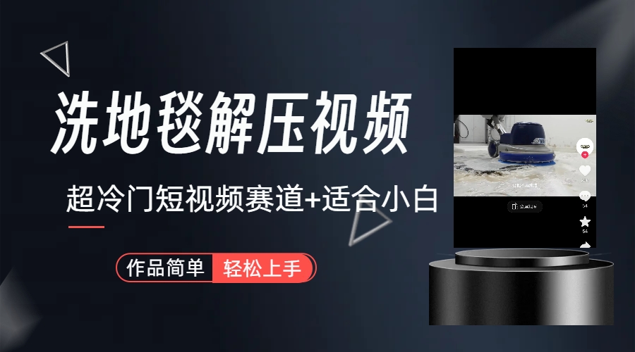超冷门抖音短视频赛道-清洗地毯解压视频-简单无脑怼作品（教程+素材）_双星网创_创业赚钱_抖音教程_短视频教程-创业赚钱_抖音教程_短视频教程