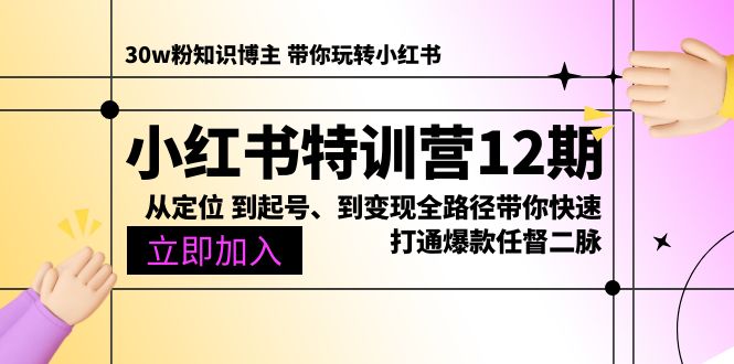 （10666期）小红书特训营12期：从定位 到起号、到变现全路径带你快速打通爆款任督二脉_双星网创_创业赚钱_抖音教程_短视频教程-创业赚钱_抖音教程_短视频教程