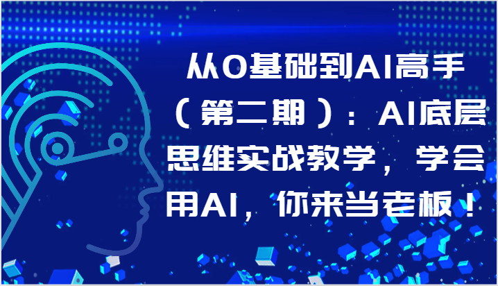 从0基础到AI高手（第二期）：AI底层思维实战教学，学会用AI，你来当老板！_双星网创_创业赚钱_抖音教程_短视频教程-创业赚钱_抖音教程_短视频教程