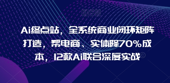 Ai终点站，全系统商业闭环矩阵打造，帮电商、实体降70%成本，12款Ai联合深度实战_双星网创_创业赚钱_抖音教程_短视频教程-创业赚钱_抖音教程_短视频教程