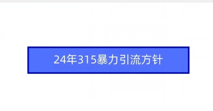 24年315暴力引流方针_双星网创_创业赚钱_抖音教程_短视频教程-创业赚钱_抖音教程_短视频教程