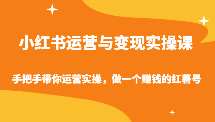 小红书运营与变现实操课-手把手带你运营实操，做一个赚钱的红薯号_双星网创_创业赚钱_抖音教程_短视频教程-创业赚钱_抖音教程_短视频教程
