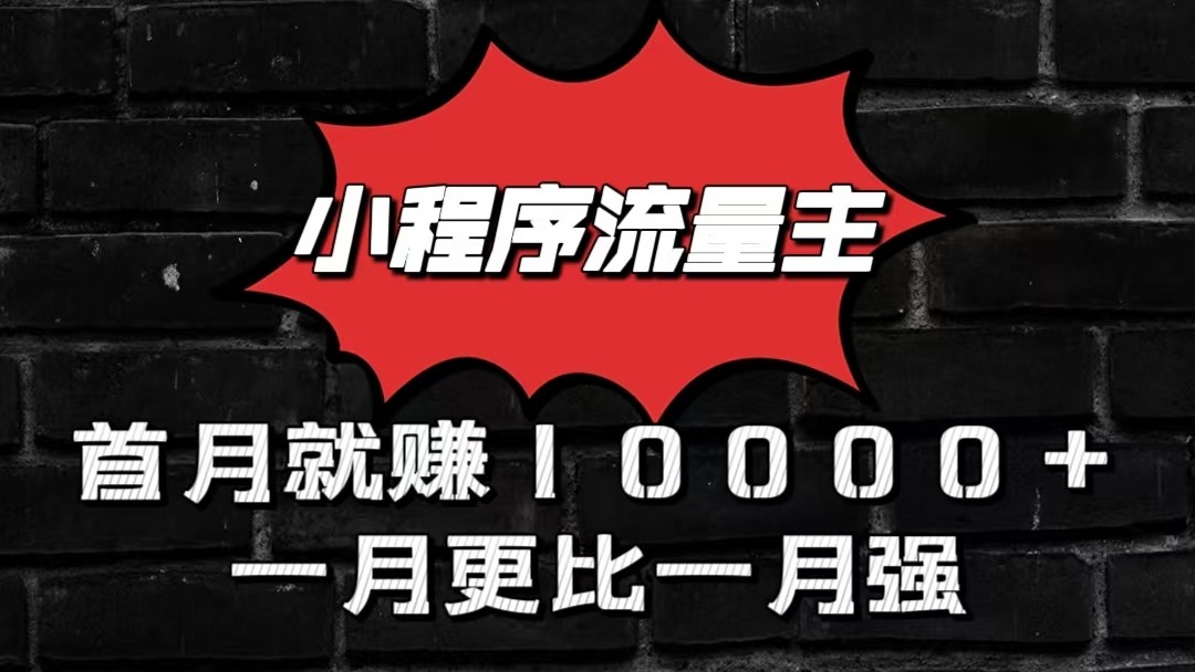 小程序流量主首月就赚10000+，一月更比一月强！小本创业首选_双星网创_创业赚钱_抖音教程_短视频教程-创业赚钱_抖音教程_短视频教程