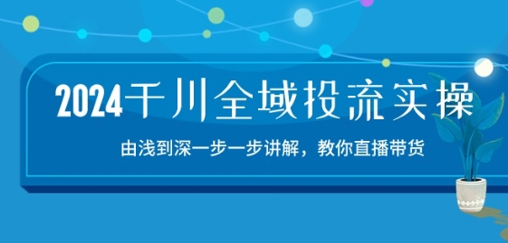 2024千川全域投流精品实操：由谈到深一步一步讲解，教你直播带货-15节_双星网创_创业赚钱_抖音教程_短视频教程-创业赚钱_抖音教程_短视频教程