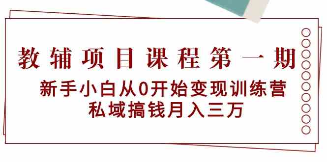 教辅项目课程第一期：新手小白从0开始变现训练营 私域搞钱月入三万_双星网创_创业赚钱_抖音教程_短视频教程-创业赚钱_抖音教程_短视频教程