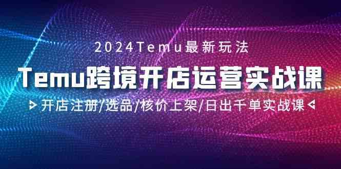 2024Temu跨境开店运营实战课，开店注册/选品/核价上架/日出千单实战课_双星网创_创业赚钱_抖音教程_短视频教程-创业赚钱_抖音教程_短视频教程