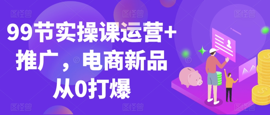 99节实操课运营+推广，电商新品从0打爆_双星网创_创业赚钱_抖音教程_短视频教程-创业赚钱_抖音教程_短视频教程