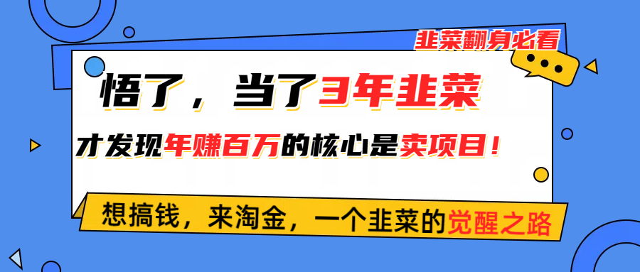 （10759期）悟了，当了3年韭菜，才发现网赚圈年赚100万的核心是卖项目，含泪分享！_双星网创_创业赚钱_抖音教程_短视频教程-创业赚钱_抖音教程_短视频教程