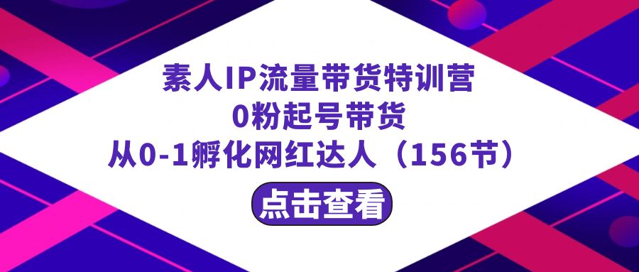 繁星·计划素人IP流量带货特训营：0粉起号带货 从0-1孵化网红达人（156节）_双星网创_创业赚钱_抖音教程_短视频教程-创业赚钱_抖音教程_短视频教程