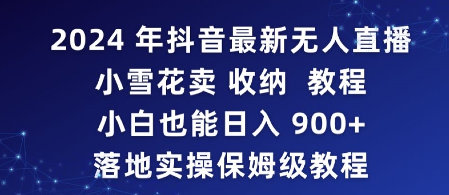 2024年抖音最新无人直播小雪花卖收纳教程，小白也能日入900+落地实操保姆级教程_双星网创_创业赚钱_抖音教程_短视频教程-创业赚钱_抖音教程_短视频教程