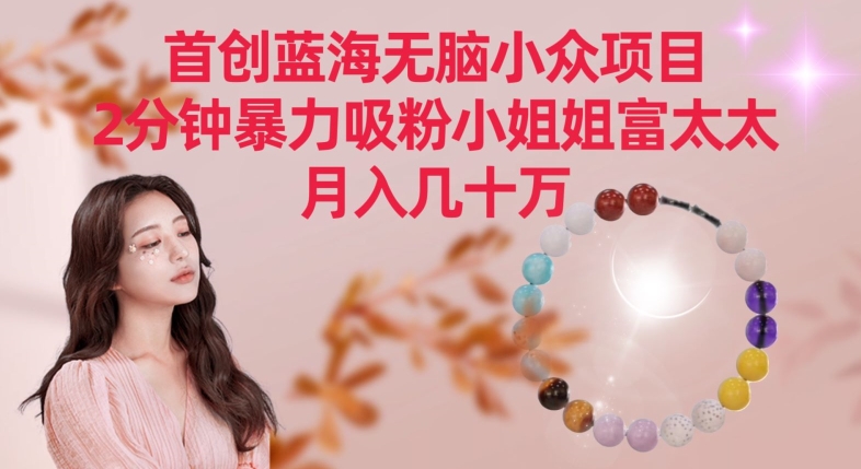 首创蓝海无脑小众项目，2分钟暴力吸粉小姐姐富太太，月入几十万_双星网创_创业赚钱_抖音教程_短视频教程-创业赚钱_抖音教程_短视频教程