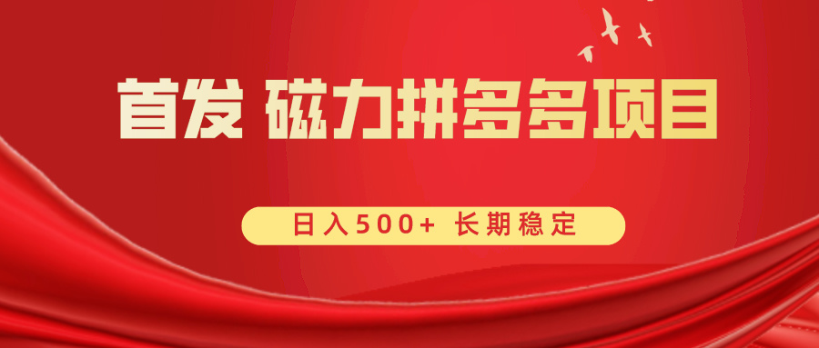 首发 磁力拼多多自撸 日入500+_双星网创_创业赚钱_抖音教程_短视频教程-创业赚钱_抖音教程_短视频教程