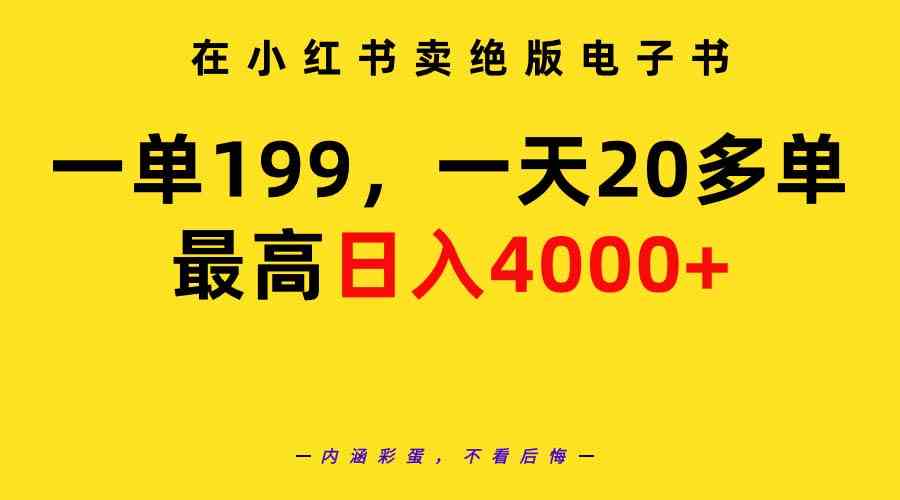 （9401期）在小红书卖绝版电子书，一单199 一天最多搞20多单，最高日入4000+教程+资料_双星网创_创业赚钱_抖音教程_短视频教程-创业赚钱_抖音教程_短视频教程