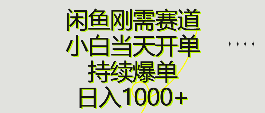 （10802期）闲鱼刚需赛道，小白当天开单，持续爆单，日入1000+_双星网创_创业赚钱_抖音教程_短视频教程-创业赚钱_抖音教程_短视频教程