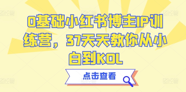 0基础小红书博主IP训练营，37天天教你从小白到KOL_双星网创_创业赚钱_抖音教程_短视频教程-创业赚钱_抖音教程_短视频教程