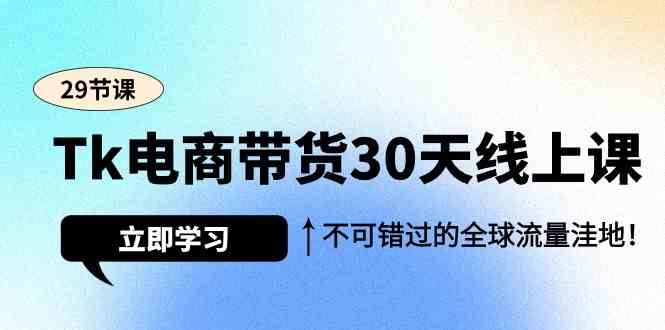 （9463期）Tk电商带货30天线上课，不可错过的全球流量洼地（29节课）_双星网创_创业赚钱_抖音教程_短视频教程-创业赚钱_抖音教程_短视频教程