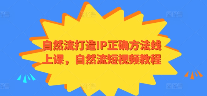 自然流打造IP正确方法线上课，自然流短视频教程_双星网创_创业赚钱_抖音教程_短视频教程-创业赚钱_抖音教程_短视频教程