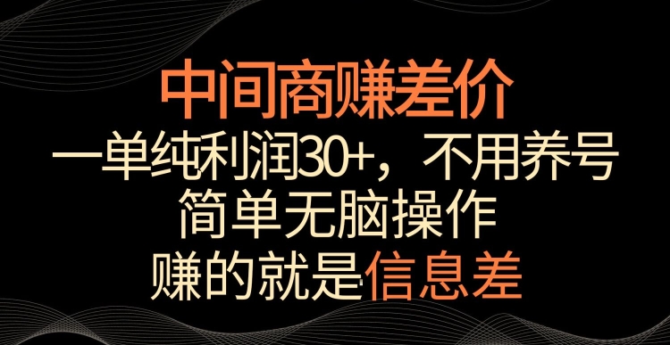 中间商赚差价，一单纯利润30+，简单无脑操作，赚的就是信息差，轻轻松松日入1000+_双星网创_创业赚钱_抖音教程_短视频教程-创业赚钱_抖音教程_短视频教程