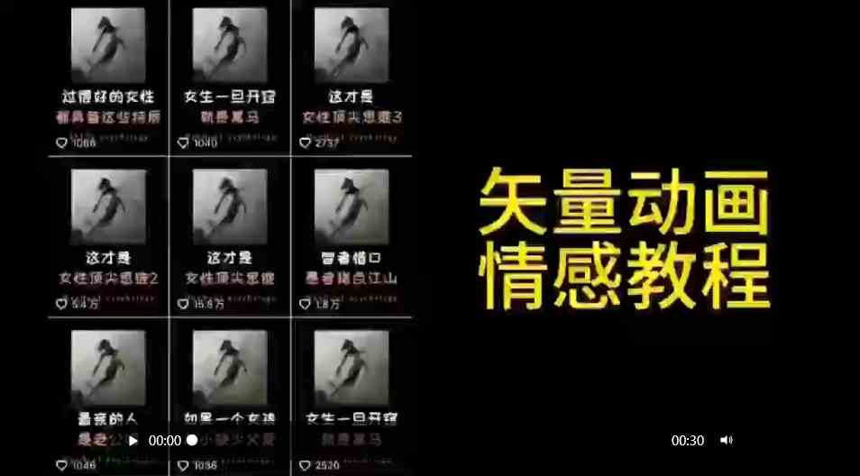 （9334期）矢量动画情感教程：高点赞涨粉，适合情感、思维、创业教育等赛道_双星网创_创业赚钱_抖音教程_短视频教程-创业赚钱_抖音教程_短视频教程