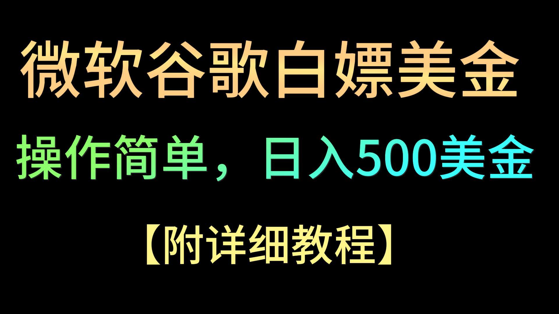 微软谷歌项目3.0，轻松日赚500+美金，操作简单，小白也可轻松入手！_双星网创_创业赚钱_抖音教程_短视频教程-创业赚钱_抖音教程_短视频教程