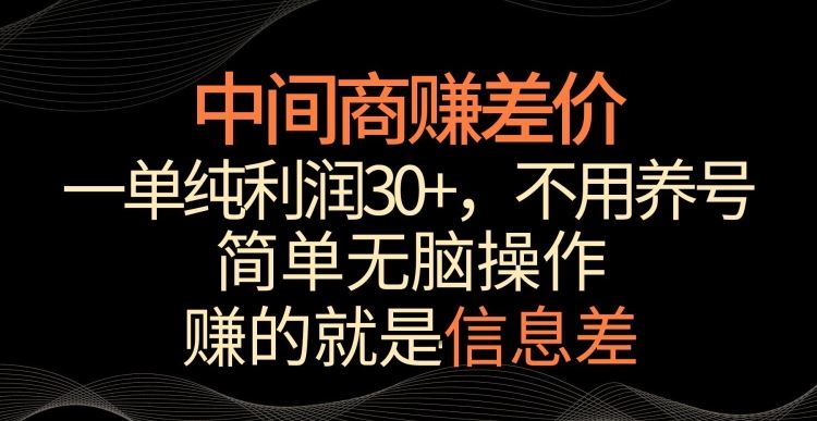中间商赚差价，一单纯利润30+，简单无脑操作，赚的就是信息差，轻轻松松日入1000+【揭秘】_双星网创_创业赚钱_抖音教程_短视频教程-创业赚钱_抖音教程_短视频教程
