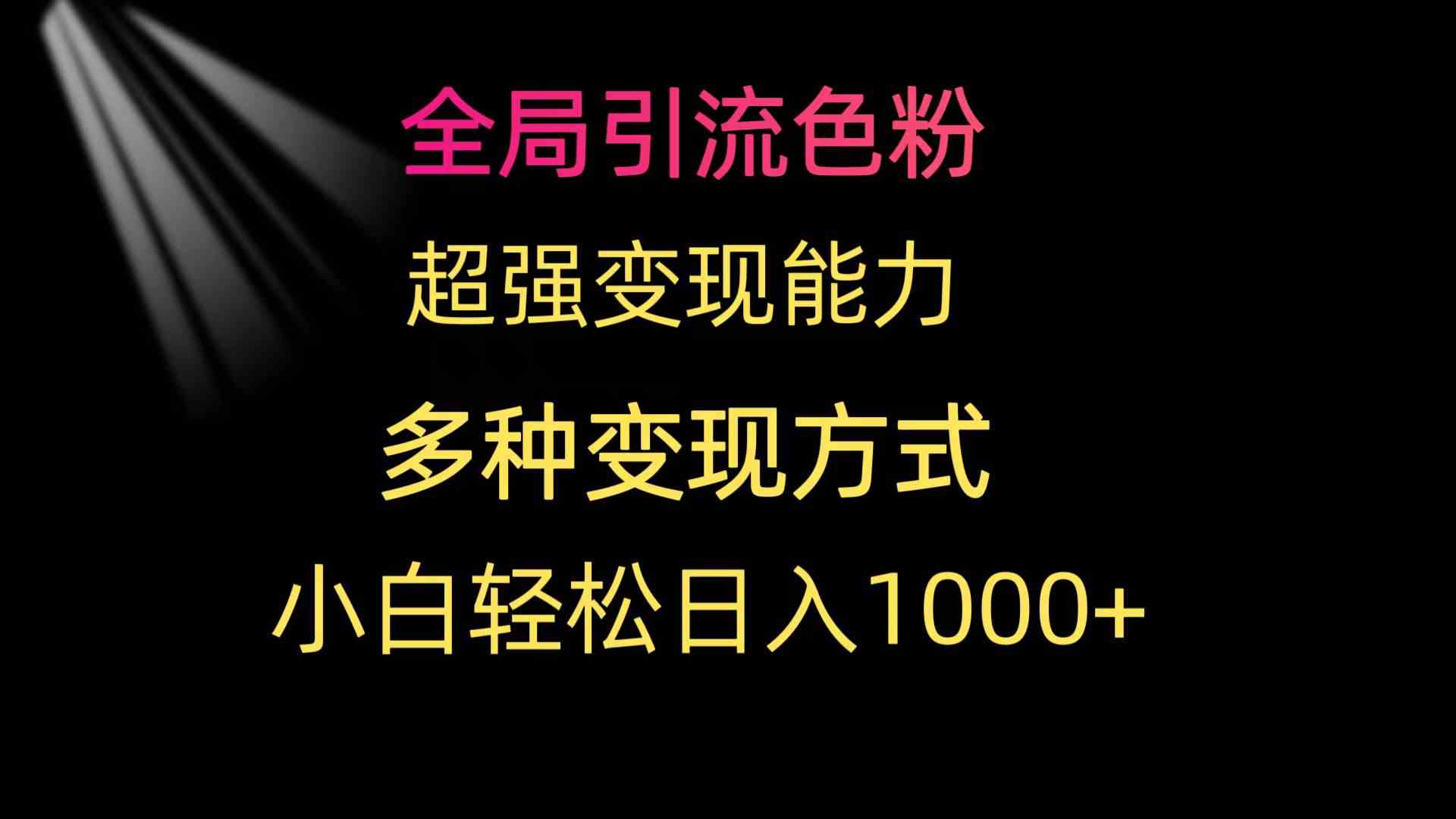 （9680期）全局引流色粉 超强变现能力 多种变现方式 小白轻松日入1000+_双星网创_创业赚钱_抖音教程_短视频教程-创业赚钱_抖音教程_短视频教程