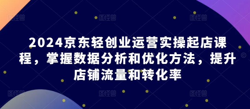 2024京东轻创业运营实操起店课程，掌握数据分析和优化方法，提升店铺流量和转化率_双星网创_创业赚钱_抖音教程_短视频教程-创业赚钱_抖音教程_短视频教程