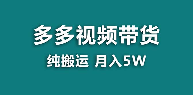 【蓝海项目】拼多多视频带货 纯搬运一个月搞了5w佣金，小白也能操作 送工具_双星网创_创业赚钱_抖音教程_短视频教程-创业赚钱_抖音教程_短视频教程