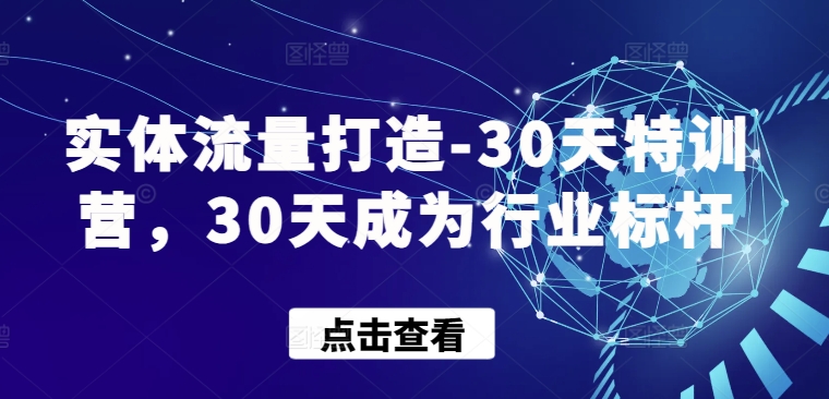 实体流量打造-30天特训营，30天成为行业标杆_双星网创_创业赚钱_抖音教程_短视频教程-创业赚钱_抖音教程_短视频教程