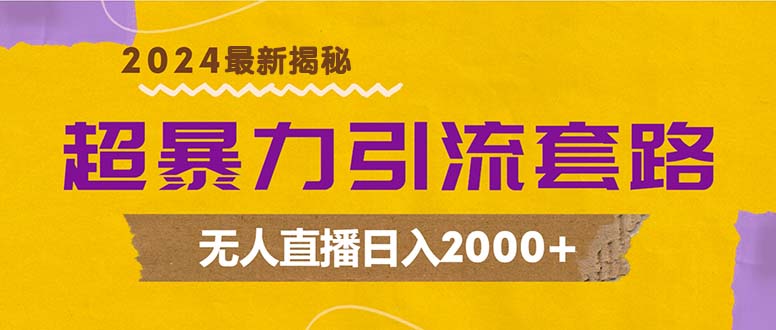 （12800期）超暴力引流套路，无人直播日入2000+_双星网创_创业赚钱_抖音教程_短视频教程-创业赚钱_抖音教程_短视频教程