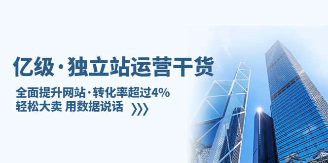 亿级·独立站运营干货：全面提升网站·转化率超过4%，轻松大卖 用数据说话_双星网创_创业赚钱_抖音教程_短视频教程-创业赚钱_抖音教程_短视频教程