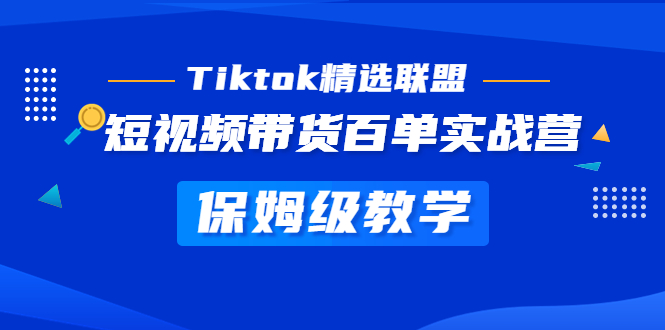 Tiktok精选联盟·短视频带货百单实战营 保姆级教学 快速成为Tiktok带货达人_双星网创_创业赚钱_抖音教程_短视频教程-创业赚钱_抖音教程_短视频教程