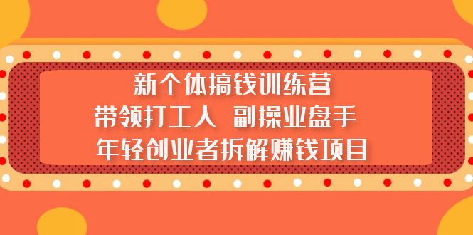 新个体搞钱训练营：带领打工人 副操业盘手 年轻创业者拆解赚钱项目_双星网创_创业赚钱_抖音教程_短视频教程-创业赚钱_抖音教程_短视频教程