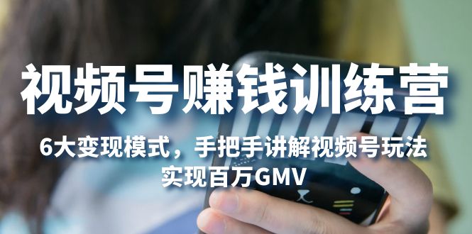 视频号赚钱训练营：6大变现模式，对平台的各项功能详细讲解，实现百万GMV_双星网创_创业赚钱_抖音教程_短视频教程-创业赚钱_抖音教程_短视频教程