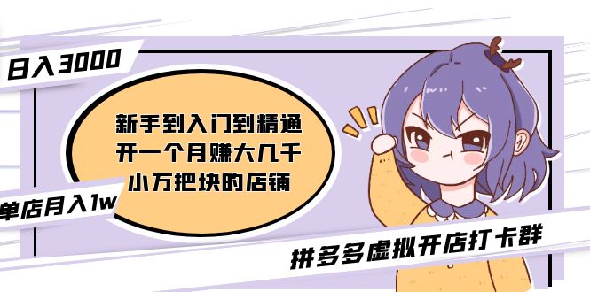 拼多多虚拟开店打卡群：新手到入门到精通（昨日群里有小伙伴日入3000+）_双星网创_创业赚钱_抖音教程_短视频教程-创业赚钱_抖音教程_短视频教程